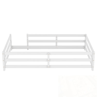 Twin Size Floor Bed With Fence