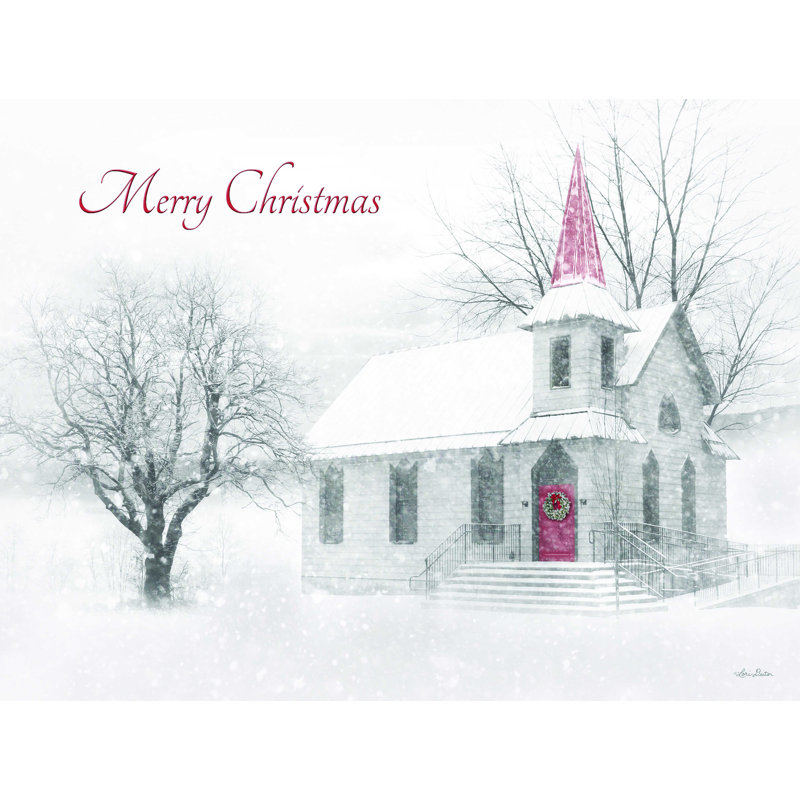 «Snowy Chapel II» par Lori Deiter, reproduction sur toile, H 12 po x l 16 po