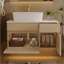 Petit meuble-lavabo flottant simple avec lavabo (robinet non inclus)