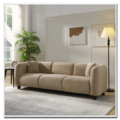 87 In. 3 Seater Modern Upholstered Velvet Sofa