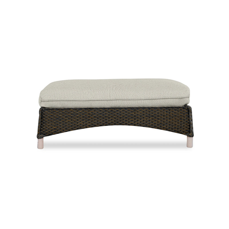 Mandalay Outdoor Ottoman, Decorline Navy, Mink