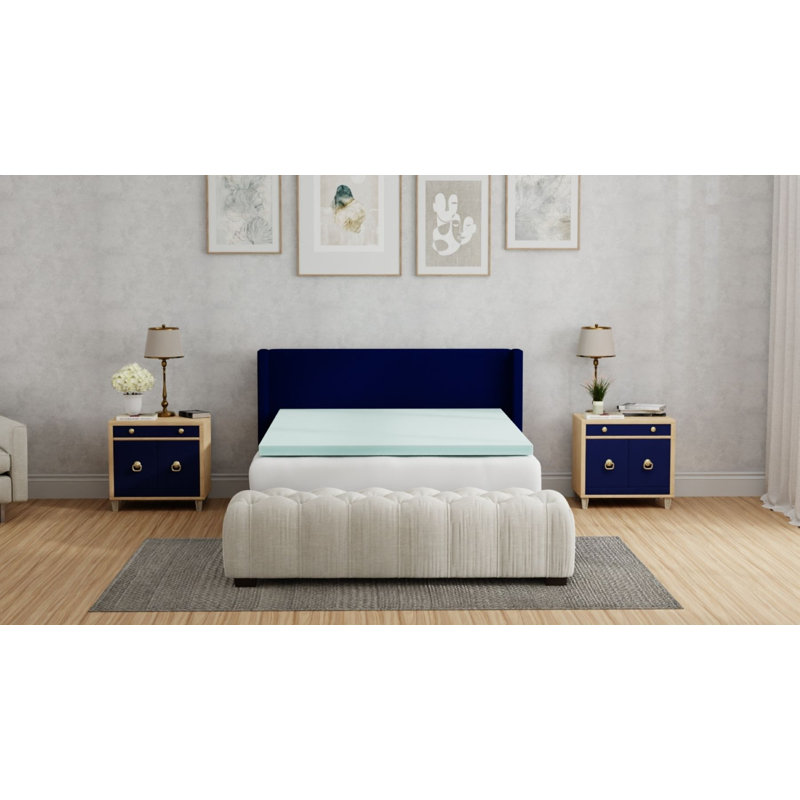 Surmatelas rafraîchissant moelleux avec mousse à mémoire de forme et mousse hypoallergénique Solen, Simple