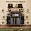 Pamapic Record Player Stand,Vinyl Record Storage with Power Outlet,Vinyl Holder with 3CD Rack,Walnut