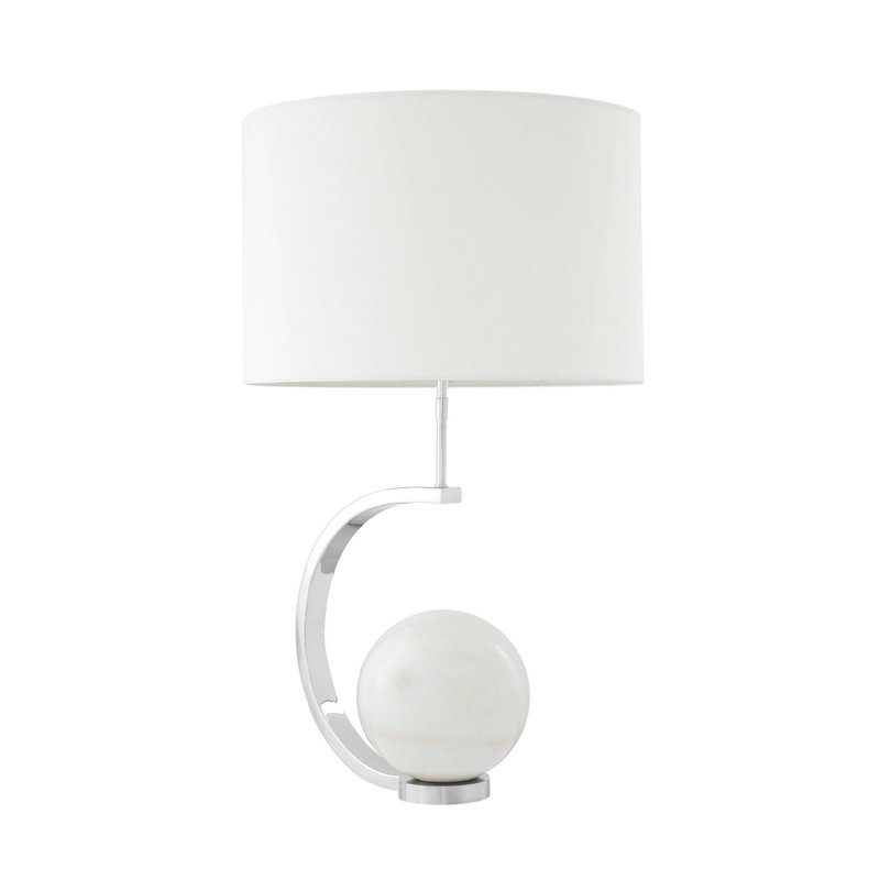 Luigi Table Lamp, Silver/White