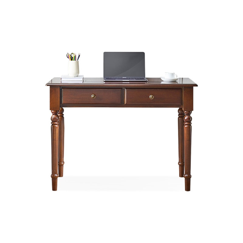 Bureau rectangulaire en bois massif brun noisette, H 29,92 po x l 39,37 po x P 19,69 po