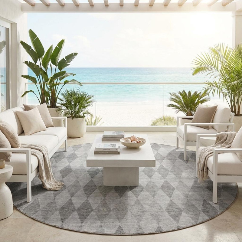 Tapis d'intérieur rond 8 po