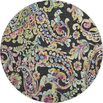 Premium Machine Washable Prisco Black Rug