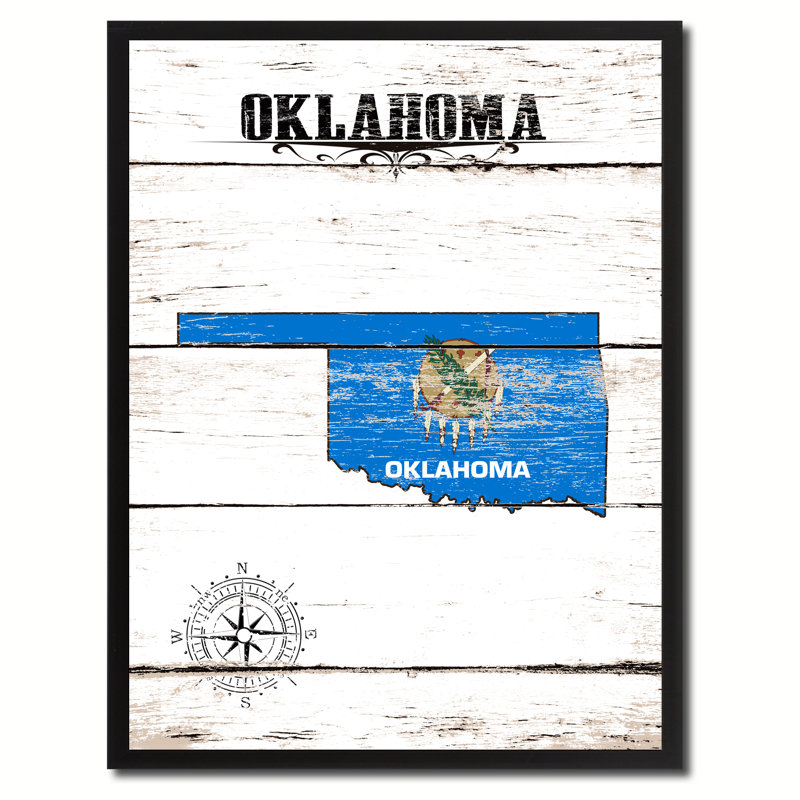 «Oklahoma State Vintage Flag», reproduction d'impression sur toile, H 17 po x l 13 po x P 1,2 po