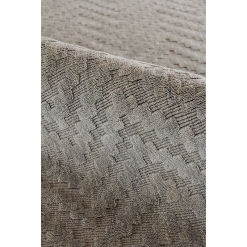Demani Wool Chevron Area Rug in Mist, Rectangle 9' x 12'