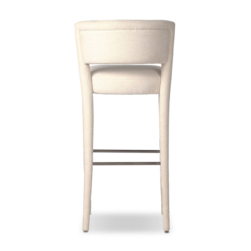 Beverly Upholstered Bar Stool, Crypton Wayfarer Snow, Bar Stool (31.5" Seat Height)