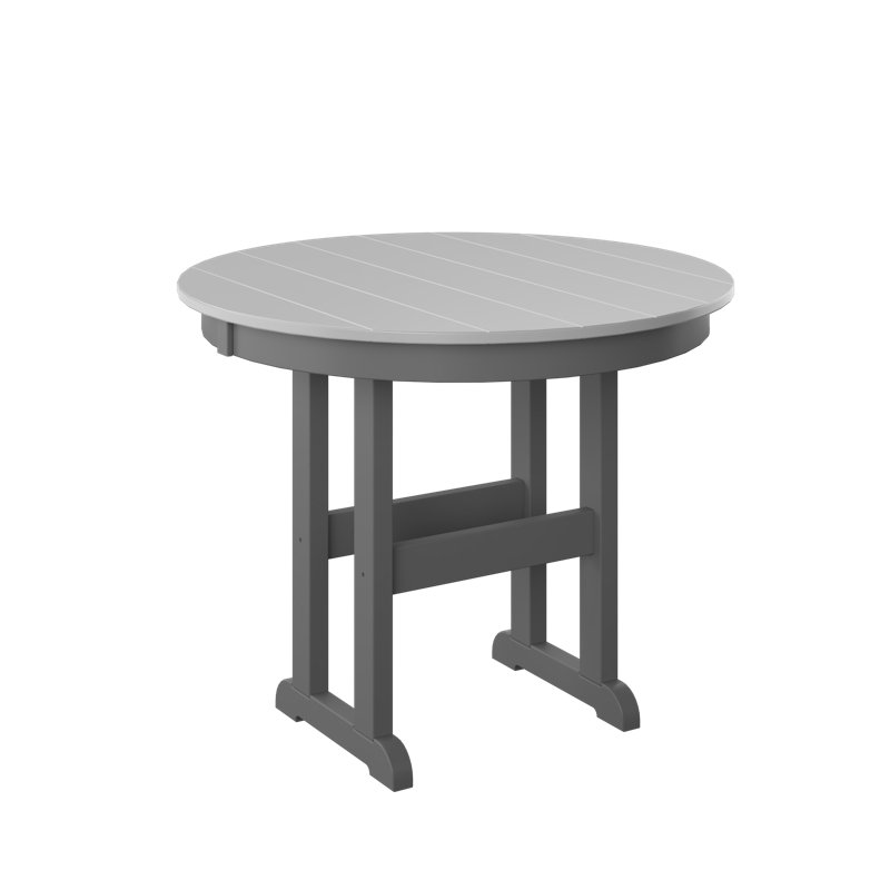  Table ronde de 38 po. Gris clair et gris anthracite, Gris anthracite, H 30 po x l 38 po x P 38 po, Gris clair