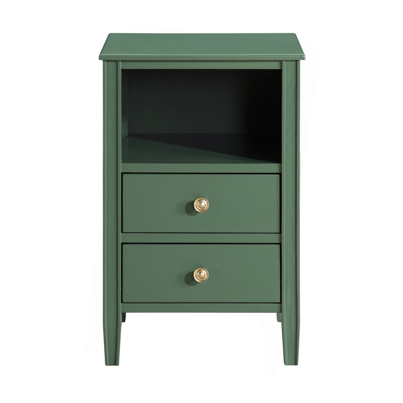 Winston 2-Drawer Storage Nightstand, Antique Green