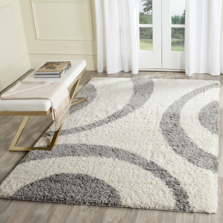 Tapis ivoire à motif géométrique Barbara