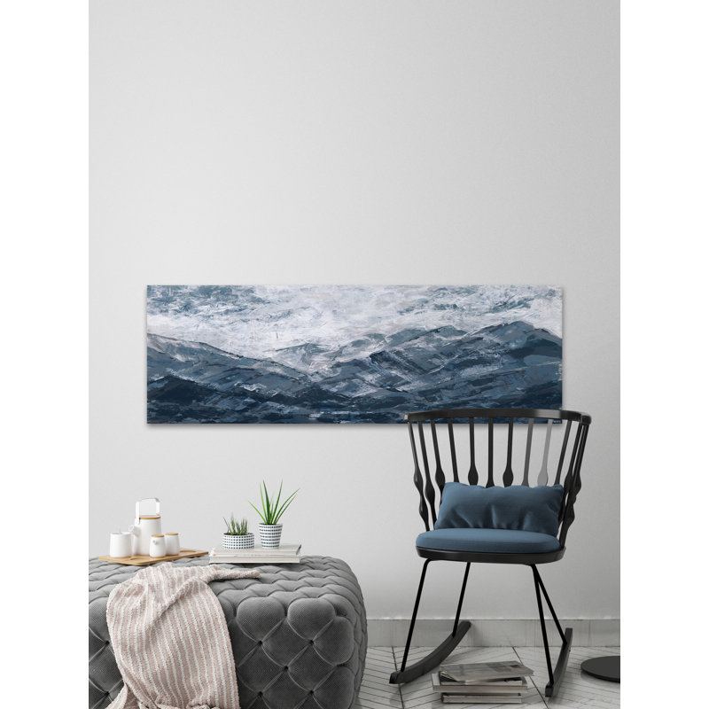 Dark Blue Mountains by Parvez Taj - Wrapped Canvas Painting, 25cm H x 76cm W x 3.81cm D