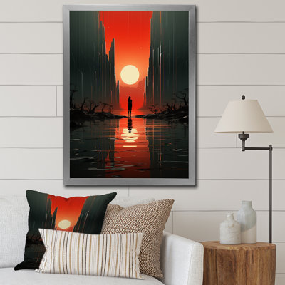 «Gaios Minimalistic Art Red Solitude I», reproduction sur toile