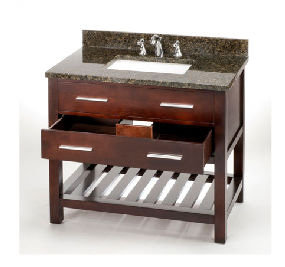 Priva 36" Single Bathroom Vanity Base Only, Dark Cherry