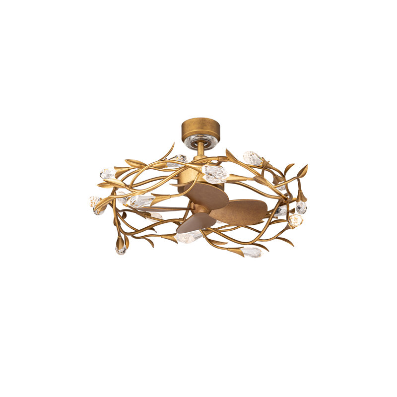 Secret Garden 20 Light Crystal LED Fandelier, French Gold