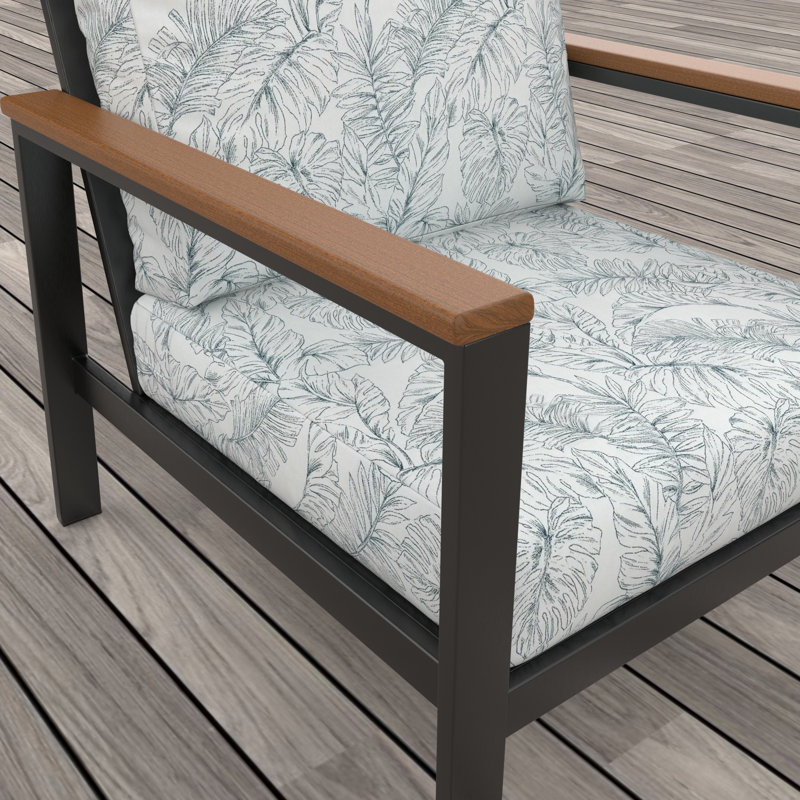 Chaise longue d'extérieur avec coussins Sunbrella® Townsend, Brun