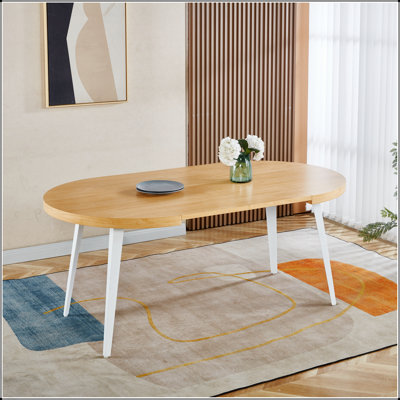 Extendable Dining And Office Table With MDF Top, And Oak Finish For Versatile Use And Durability.