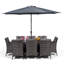 Karcher 8 - Person Patio Dining Set Umbrella Hole Included Rectangular Table with Cushions Included
