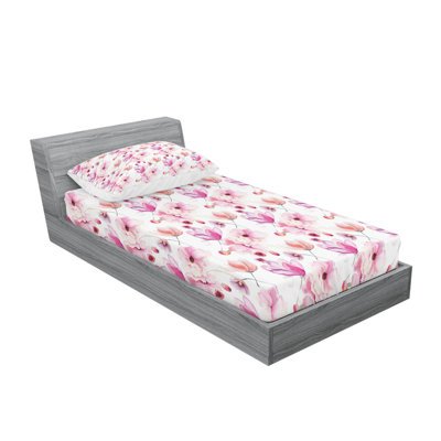 Drap-housse floral en microfibre