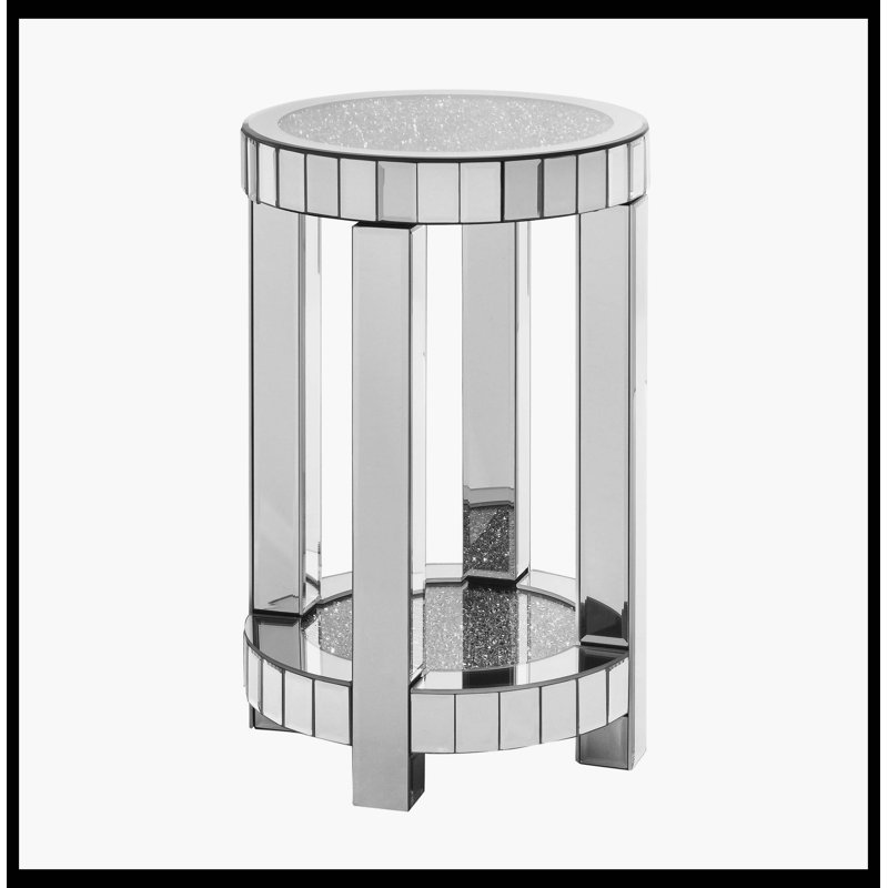 Mirror Round Coffee Table With storage space
