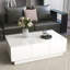 Table basse avec 2 grands compartiments de rangement cachés, table de cocktail extensible avec 2 tiroirs, table centrale ultrabrillante avec plateau coulissant pour le salon, 39,3 po x 21,6 po