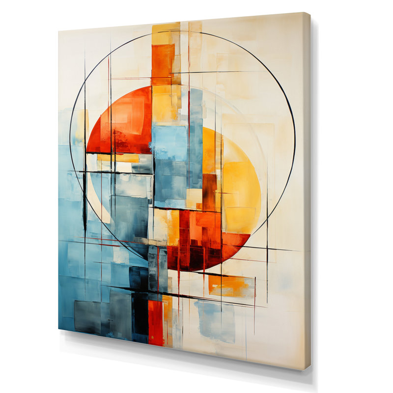 " Colourful Mid Century Retro Reflections I ", 20" H x 12" W x 1" D, Wrapped Canvas