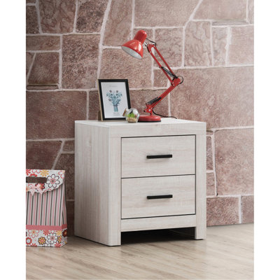 Table de chevet 2 tiroirs Coastal White