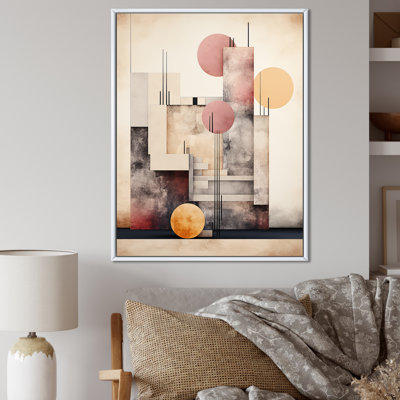 Circulaire boho chic géométrique en rose rétro I - impressions d'art géométriques modernes