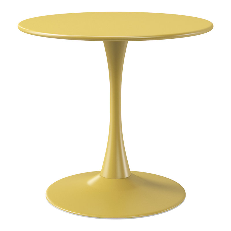 Outdoor Steel Dining Table, Yellow