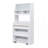 Compact 33.5x15.7x69inch Buffet with Hutch and Foldable Dining Table, Multifunctional Cupboard with Storage Shelf and Side Hooks for Small Places,Studio, Apartment-1159921052