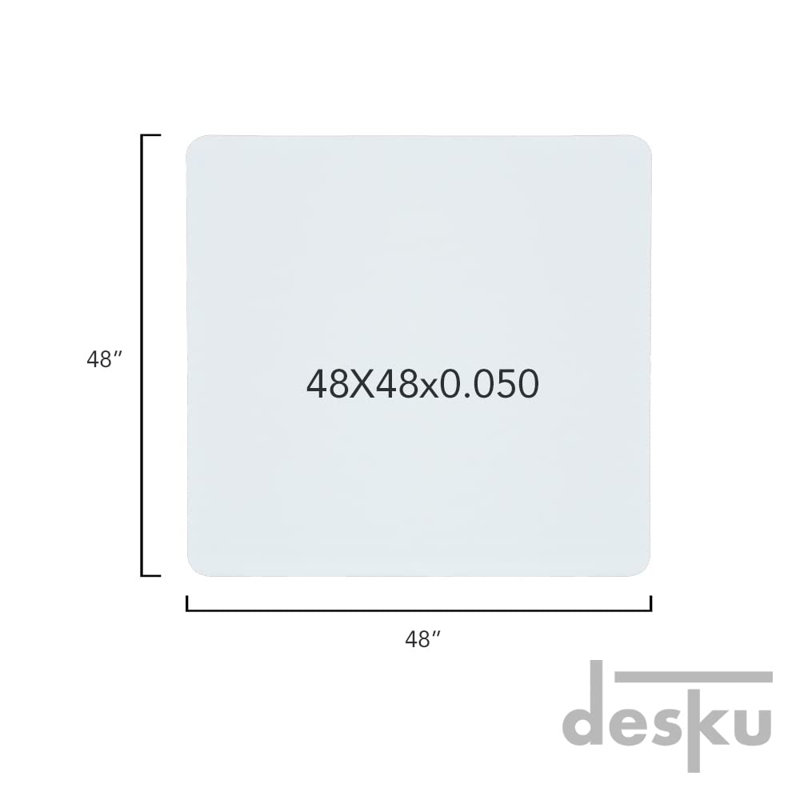 Tapis pour chaise carrée, L 48 po x P 48 po, Blanc