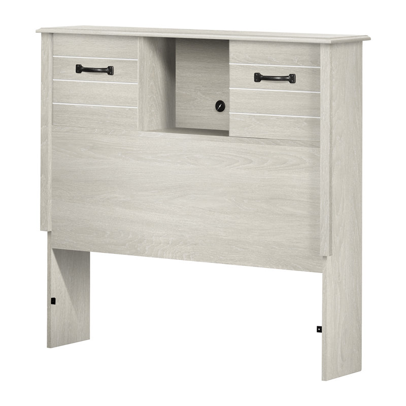 Tête de lit double avec bibliothèque Cubby, Simple, Bleuet