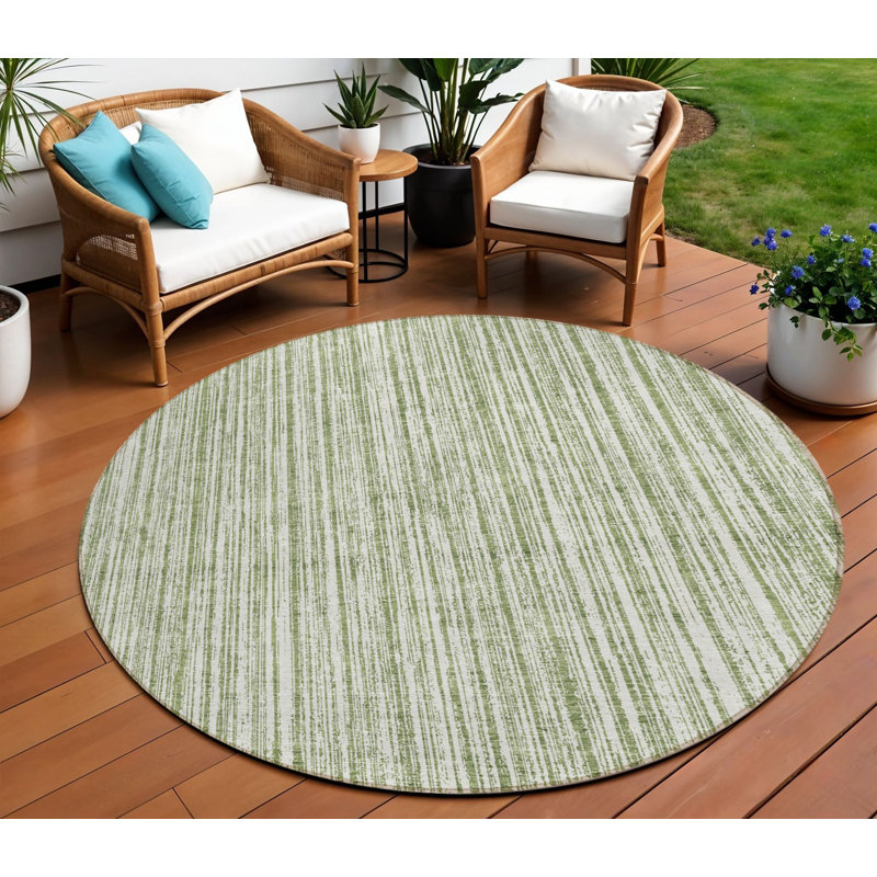 Tapis intérieur lavable rayé ivoire 8 pi