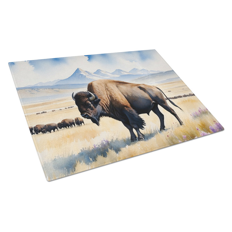 Prairie Bison Glass Cutting Board