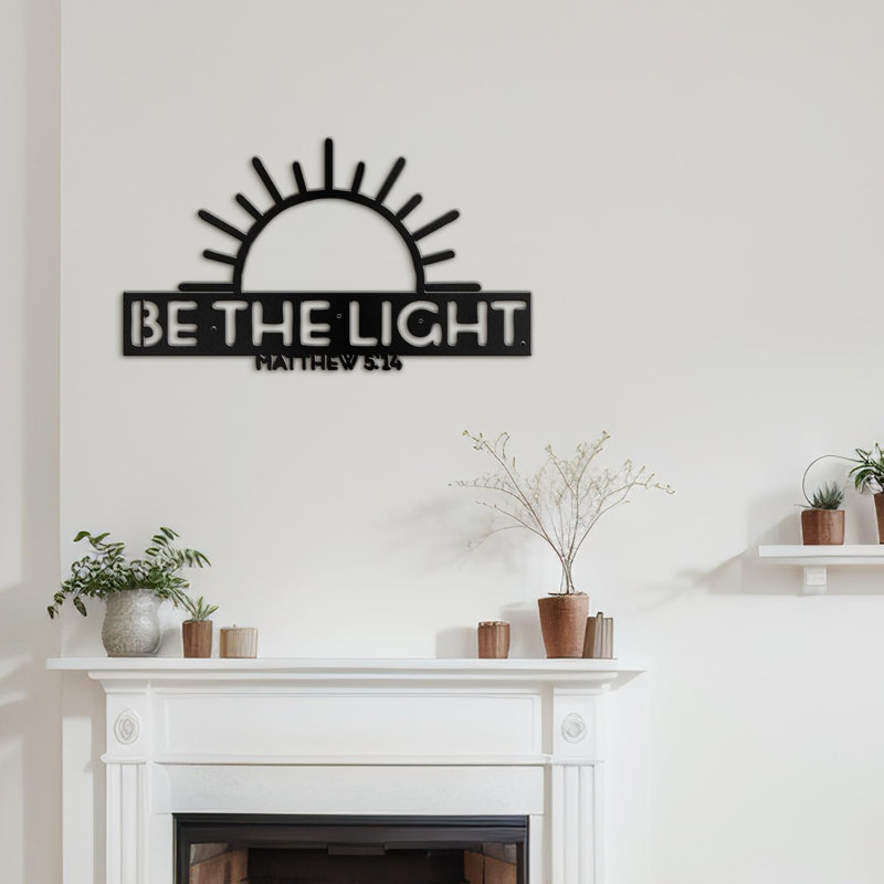 Décoration murale en métal, H 6 po x l 12 po x P 0,05 po, Noir