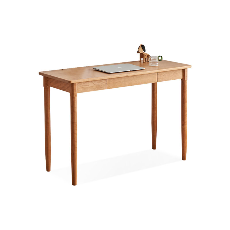 Bureau en cerisier rectangulaire en bois massif avec 1 tiroir, H 29,53 po x l 51,18 po x P 17,72 po