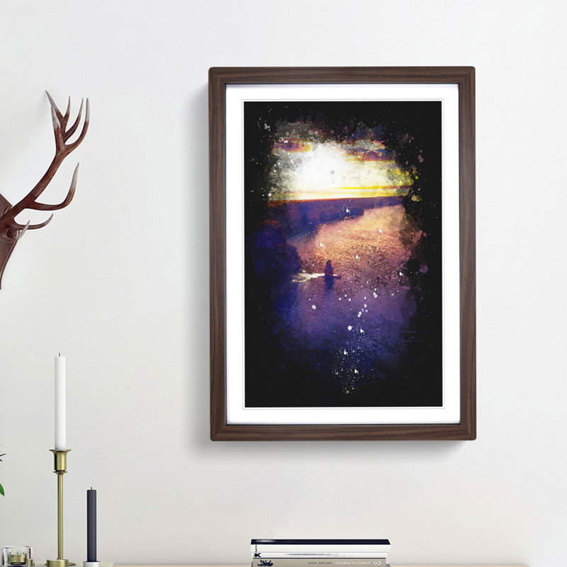 Sunset - Framed Print, 45cm H x 33cm W x 2cm D, Walnut Framed