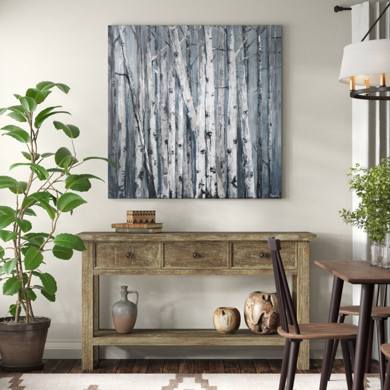 «Twigs and Trunks» - peinture sur toile tendue, H 48 po x l 48 po x P 1,5 po