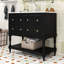 Ensemble de meuble-lavabo élégant en bois 36 po avec lavabo en céramique Chiharu-1121444073