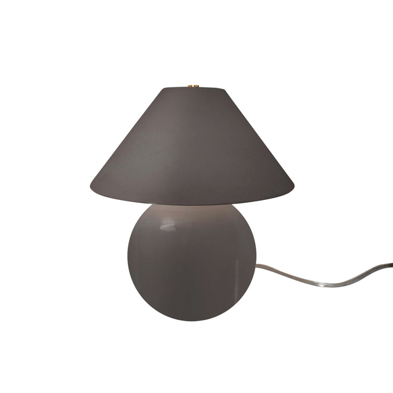 Lampe de table en céramique Caroldine, H 12 po x l 11 po x P 11 po, Gris brillant