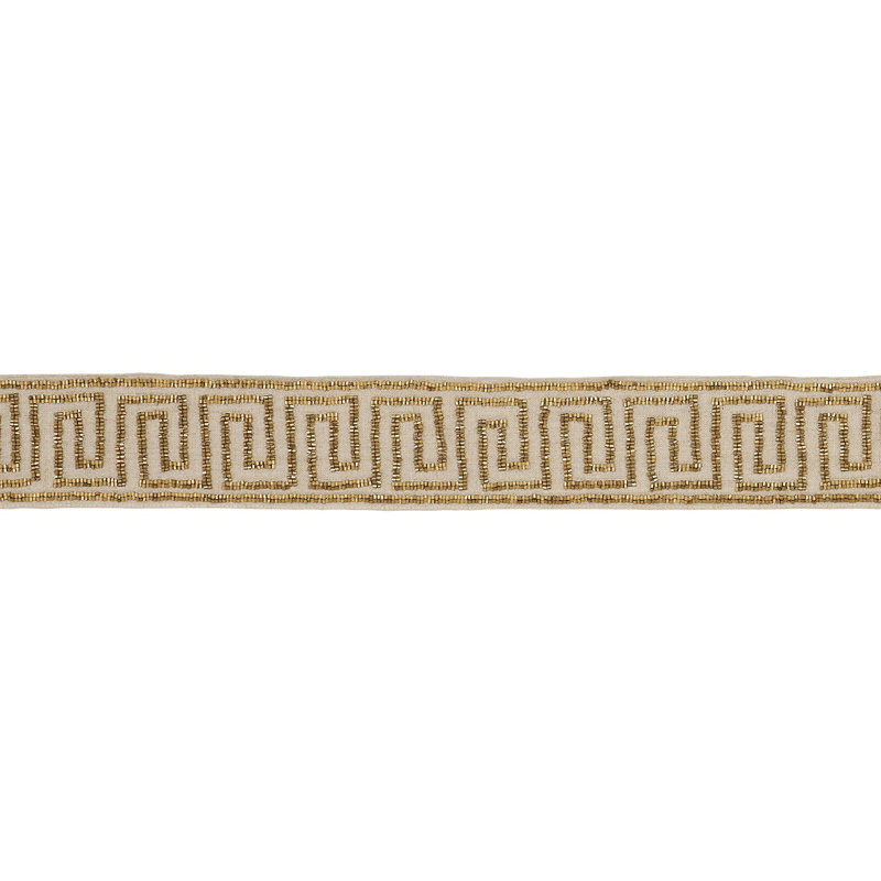 Delphi Beaded Tape, Gold on Natural