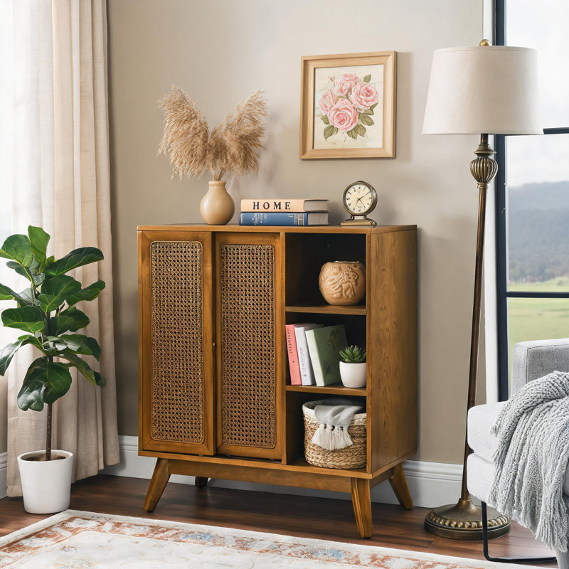 Buffet Mid-Century Modern, Bois clair