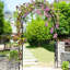 Garden Trellis Arch For Plants - Powder Coated, 15.67 In. Wide, Black Metal Style,