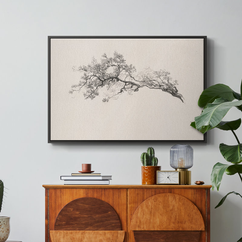 "Croquis rétro-Lxxxi" sur toile, Cadre noir, H 41 po x l 27 po