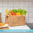 Water Hyacinth Storage Basket With Handle, Rectangular Wicker Basket For Organizing, Decorative Wicker Storage Basket For Living Room, Medium Wicker Basket - 3 Pack Medium
