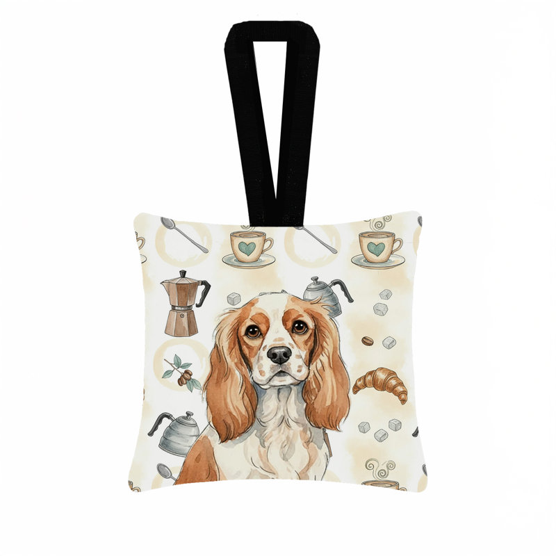 Ornement carré en tissu Blenheim Cavalier Spaniel, Cavalier Spaniel Blenheim