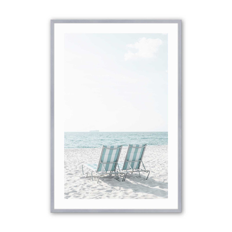 «Seaside Relaxation in Style II», reproduction encadrée, Argent, H 15,25 po x l 12,25 po