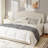 Upholstered Linen Headboard with Adjustable Height, Ergonomic Wedge Backrest for 6"-15" Mattress, No Assembly Required - King, Beige-1015513034-1015513043